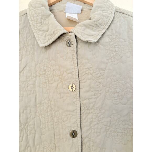 Better Than Basic Beige Quilted Jacket Button Front Pockets Women’s Size S - Picture 3 of 6